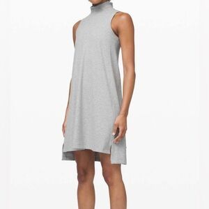 Lululemon Size M Gone for the Week Dress Heathered Core Light Grey Ribbed Halter